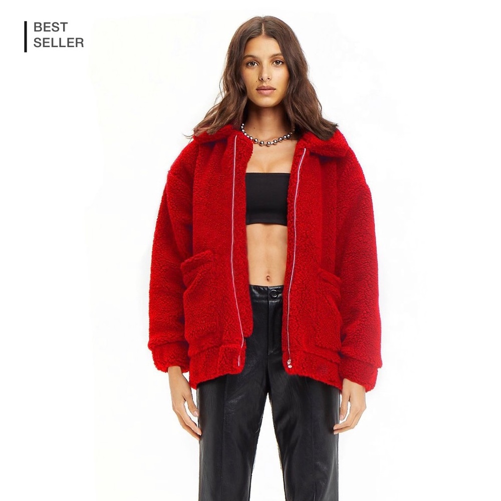 I.AM.GIA Oversized Red Pixie Coat